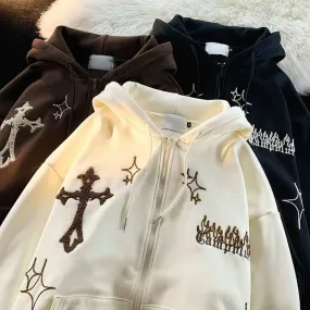 Women Retro streetwear Hip Hop Jacket hoodie