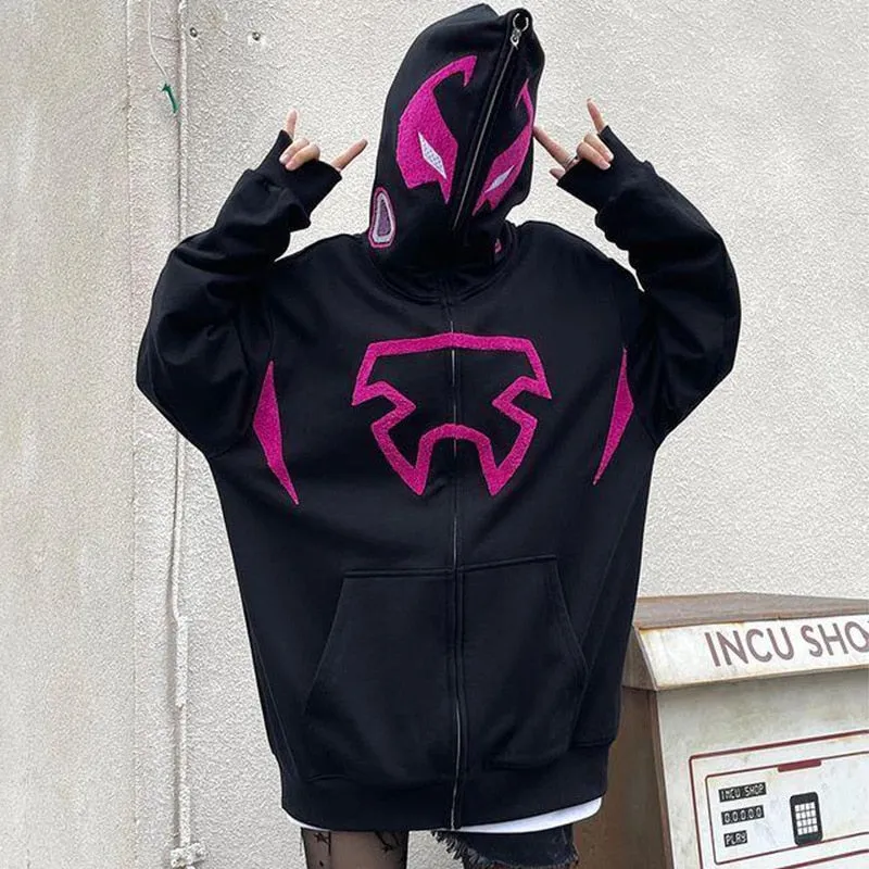 Women Retro streetwear Hip Hop Jacket hoodie