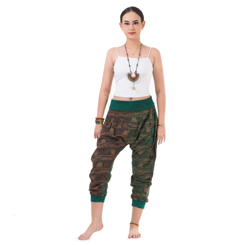 Women’s Patchwork Capri Harem Pants Purple Harmony