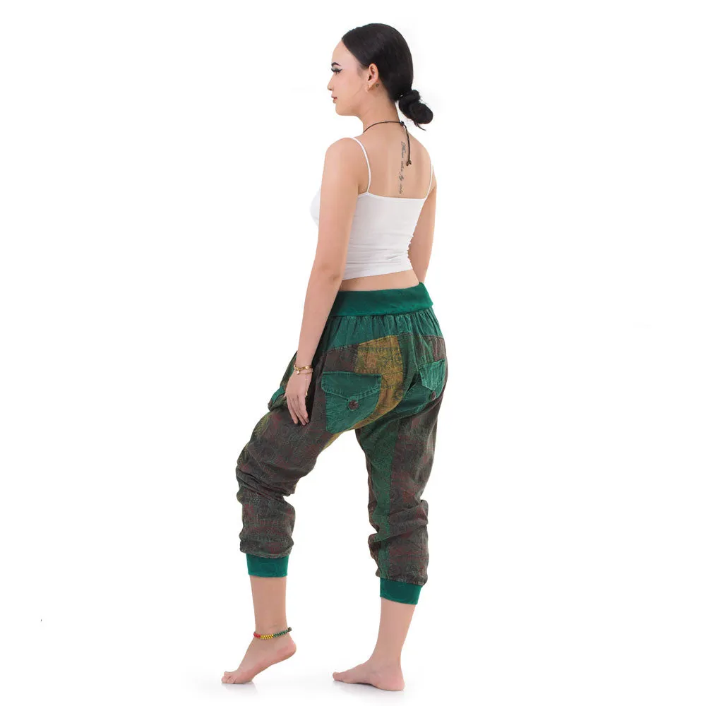 Women’s Patchwork Capri Harem Pants Purple Harmony