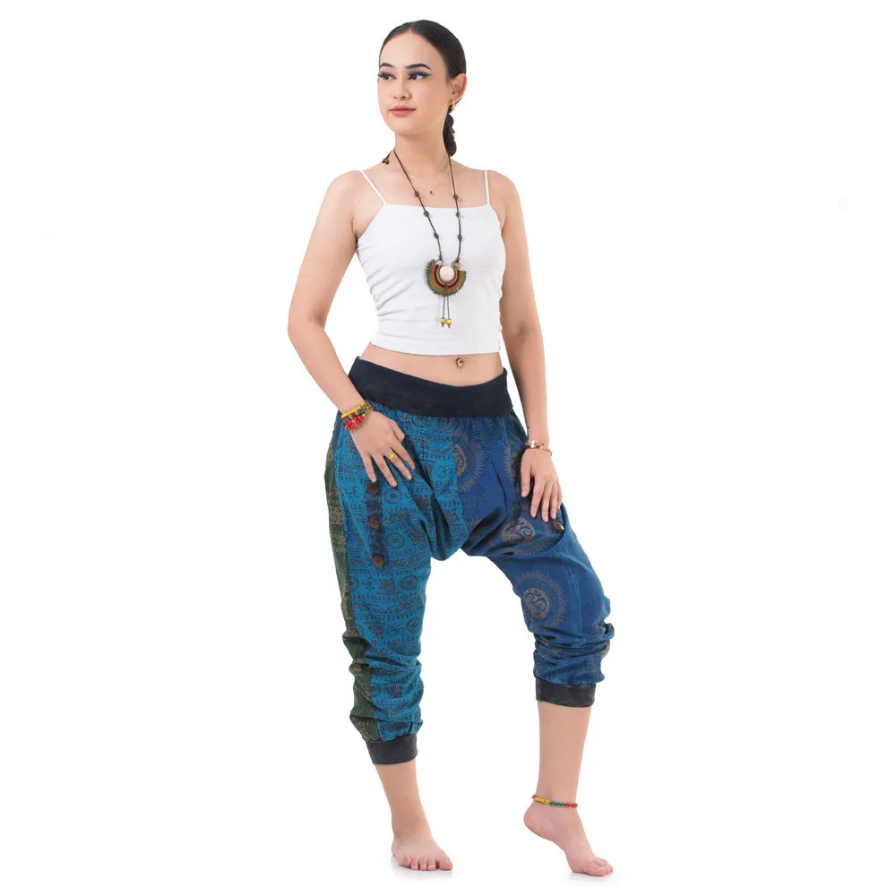 Women’s Patchwork Capri Harem Pants Purple Harmony