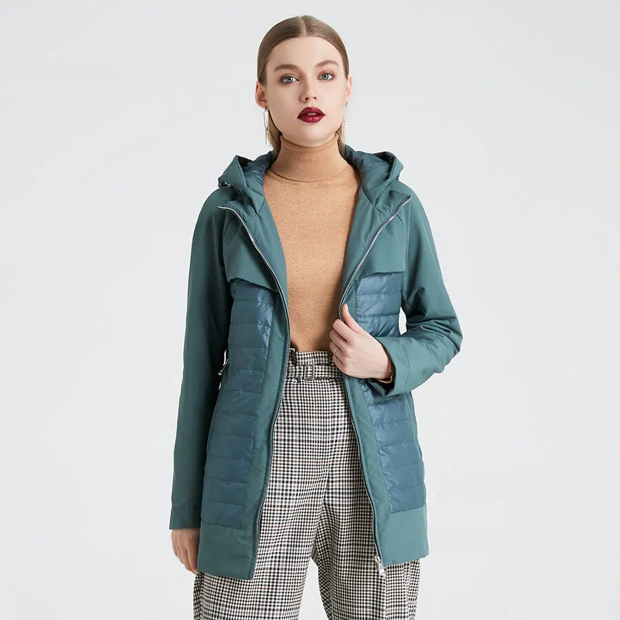 Women's Spring/Autumn Windproof Hooded Coat With Pockets